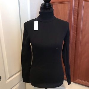 AnnTaylor LOFT black ribbed long sleeved top